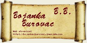 Bojanka Burovac vizit kartica